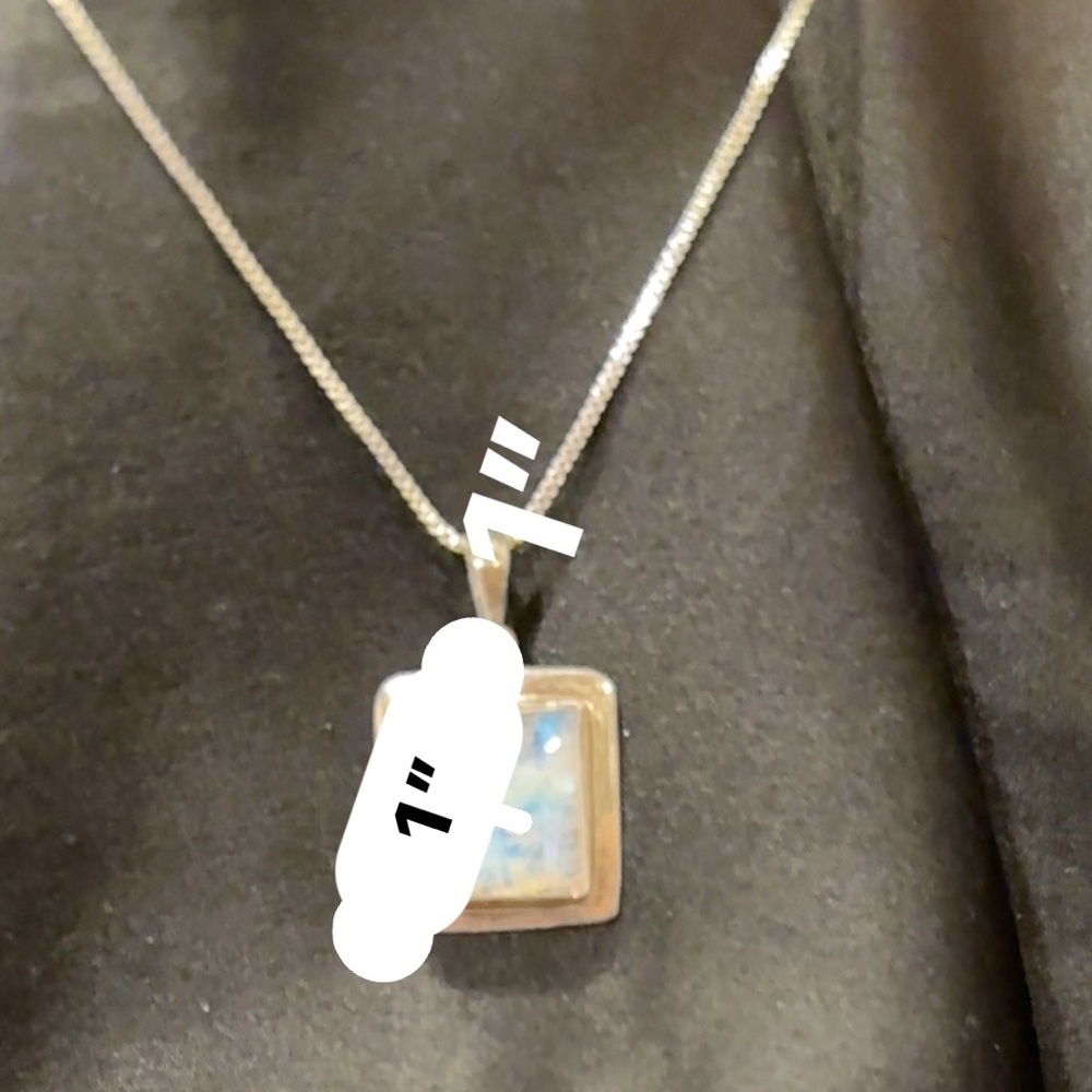 ✨Sold✨ Vintage Moonstone / 925 Sterling Silver Necklace - Picture 6 of 11